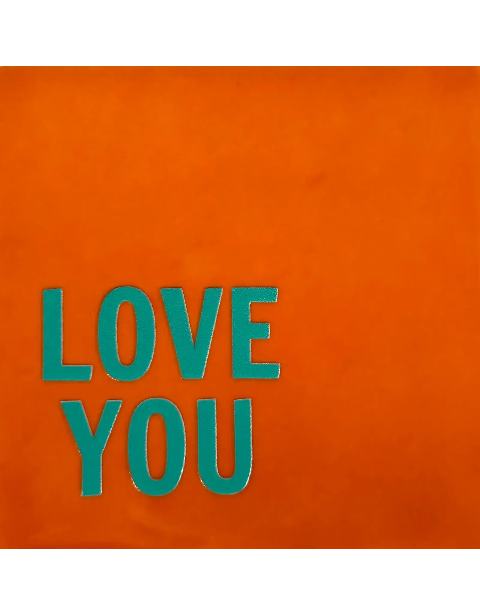 Yett Tegeltje - Love you, Oranje/Aqua - 10x10