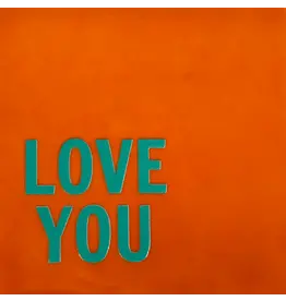 Yett Tegeltje - Love you, Oranje/Aqua - 10x10