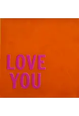 Yett Tegeltje - Love you, Oranje/Roze - 10x10