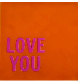 Yett Tegeltje - Love you, Oranje/Roze - 10x10