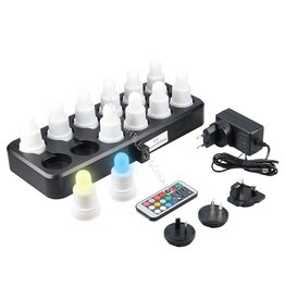 Duni Led Lampjes Oplaadbaar - Warm Wit & Color - 12 st