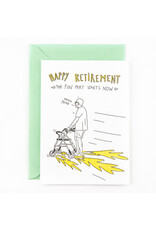 Studio Flash Wenskaart - Happy Retirement, the fun part starts now - Letterpress Kaart + Envelop
