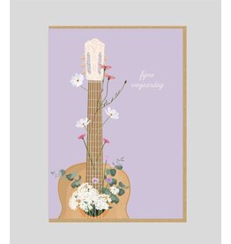 Josefien Wenskaart - Gitaar, Fijne verjaardag - Dubbele kaart + Envelop