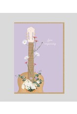 Josefien Wenskaart - Gitaar, Fijne verjaardag - Dubbele kaart + Envelop