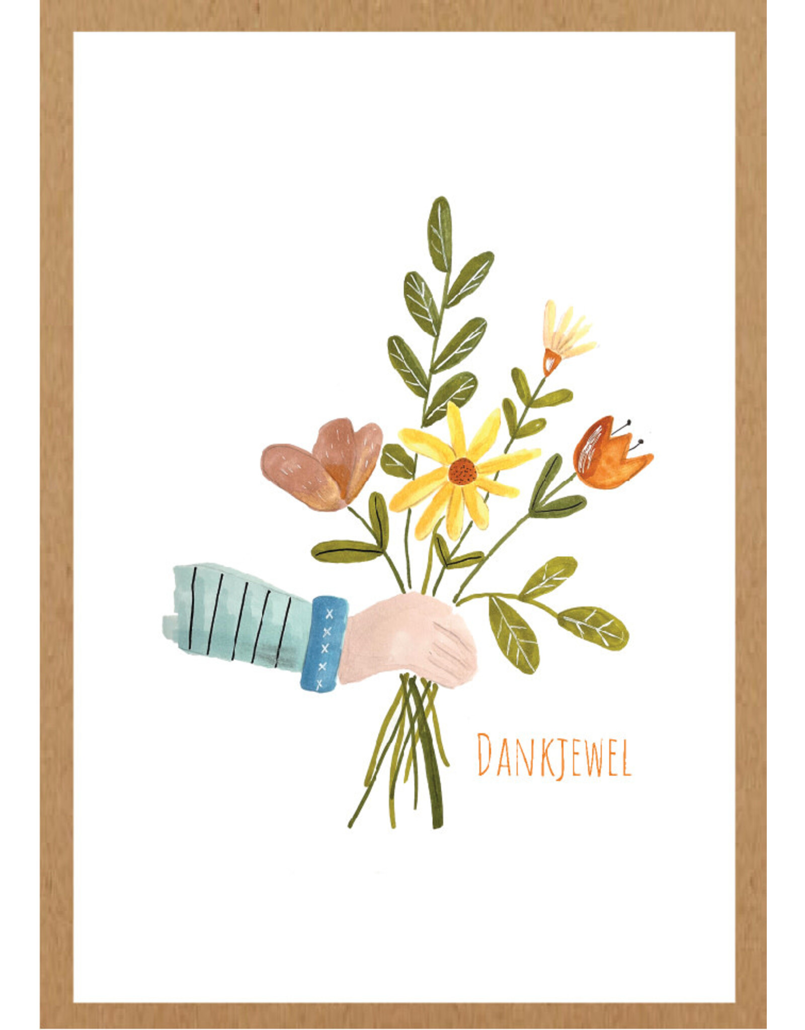 Adams Art Wenskaart - Bloemen, Dankjewel - Postkaart + Envelop