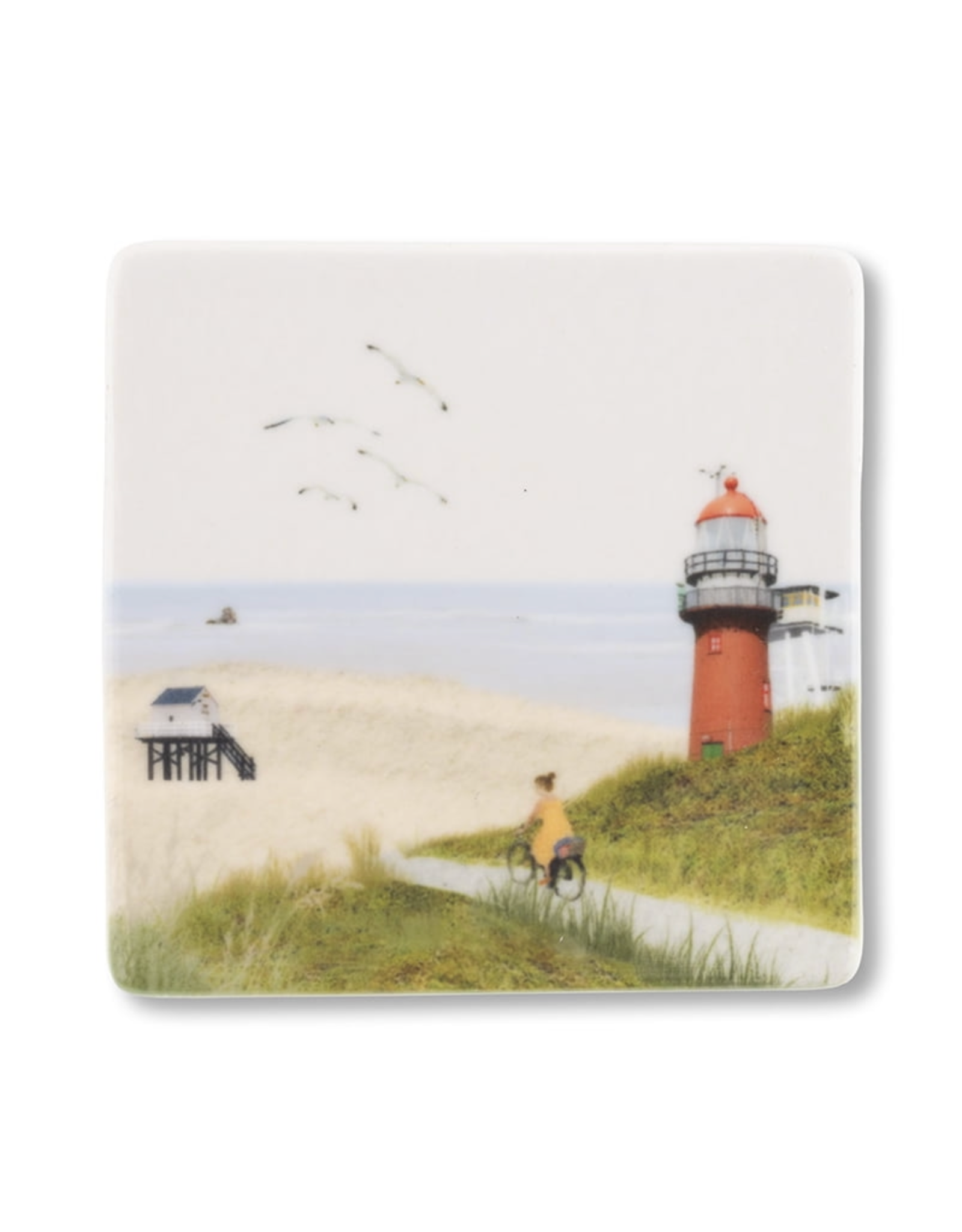 Storytiles Mini Tegel / Magneet - Fietsend op Vlieland - 5 x 5 cm