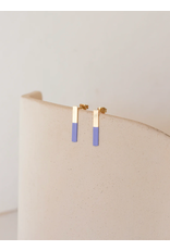 Judith Benita Oorbel Trait - Lila - Messing Verguld 24K