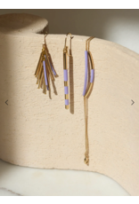 Judith Benita Oorbel Savoy - Lila - L 5cm - Messing Verguld 24K