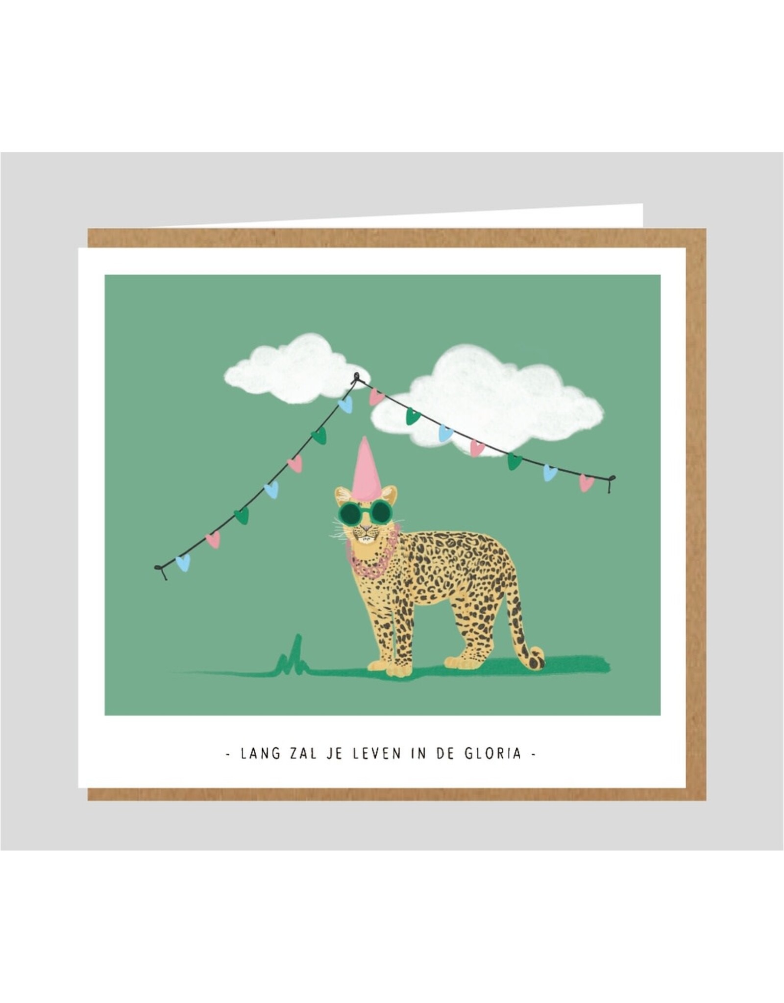 Studio Mie Wenskaart - Lang zal je leven in de gloria - 12,5 x 14 cm