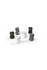 Interhal Retail Magneet Kat - Wit/Grijs/Zwart - 6st
