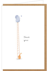 Klein liefs Wenskaart - Thank you , Ladder - Dubbele Kaart + Envelop