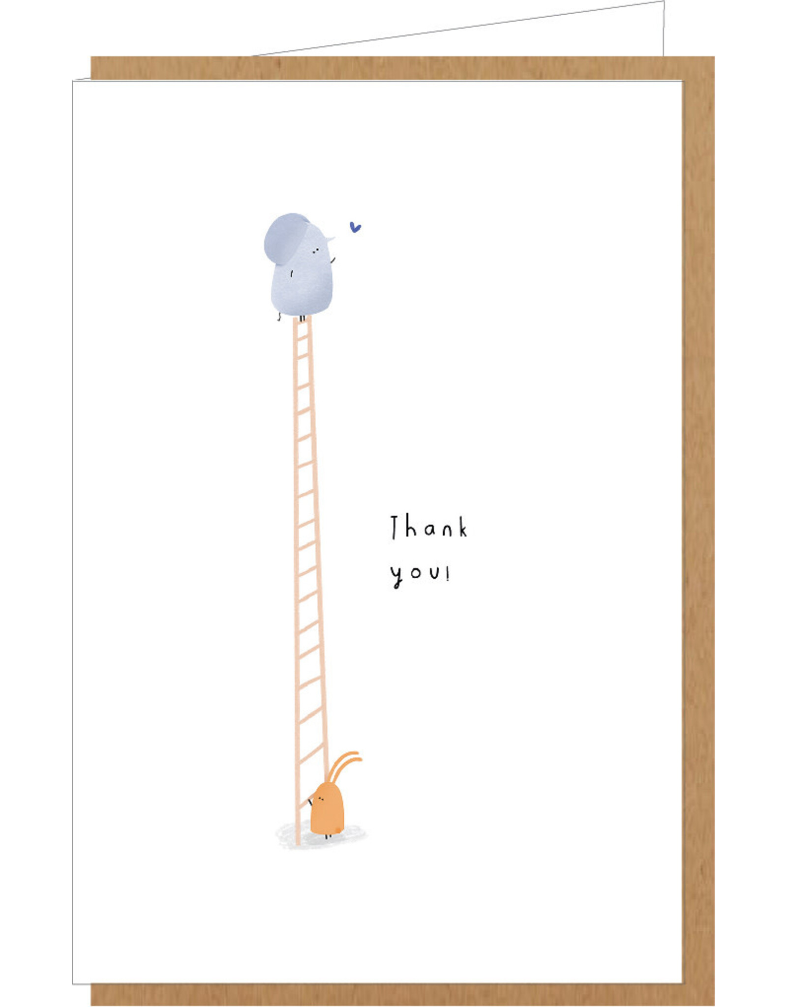 Klein liefs Wenskaart - Thank you , Ladder - Dubbele Kaart + Envelop