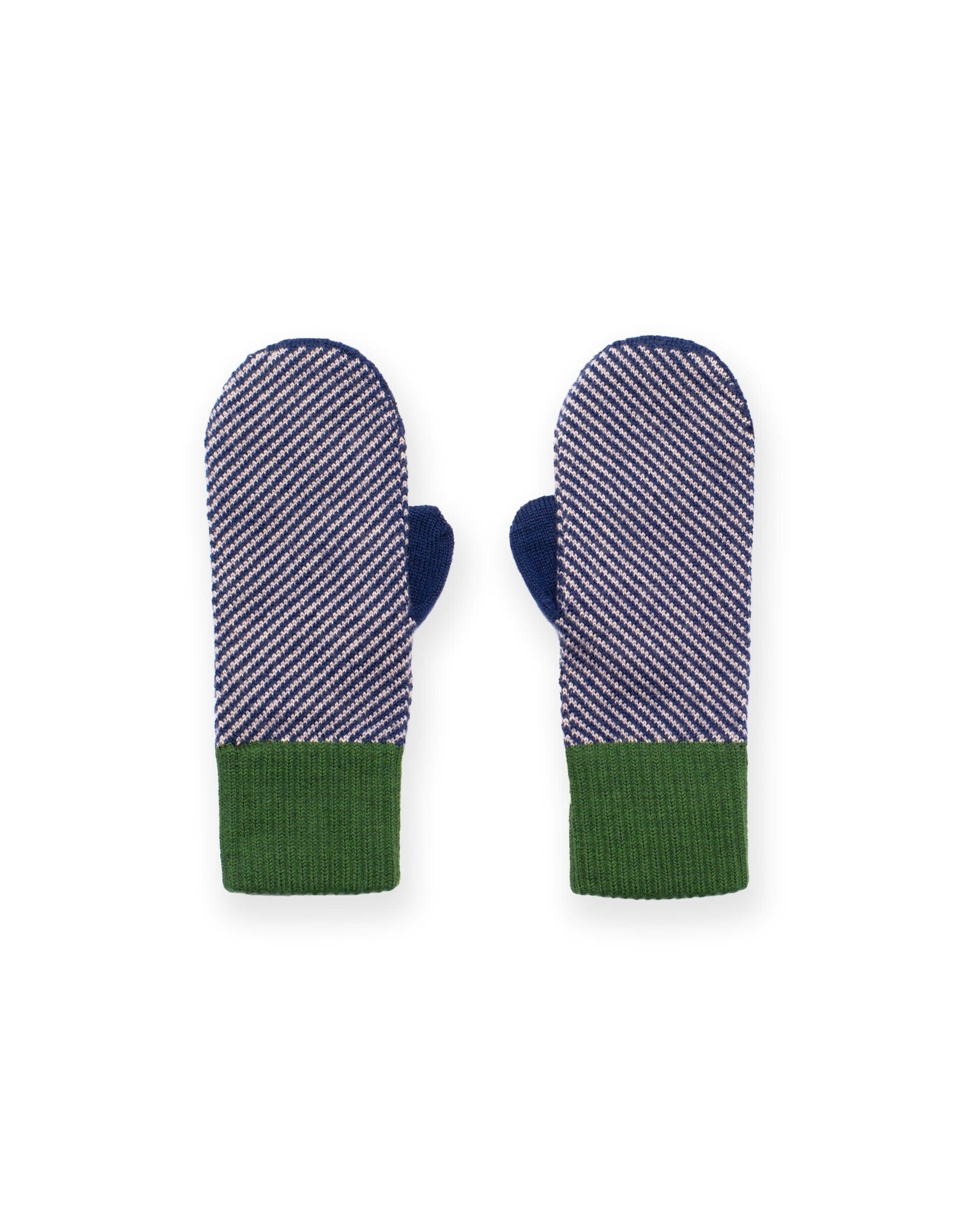 Wolvis Wolvis AW23 - Mittens, Striped Indigo/Nude - 90% Merinowol 10% Elastaan