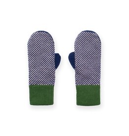 Wolvis Wolvis AW23 - Mittens, Striped Indigo/Nude - 90% Merinowol 10% Elastaan