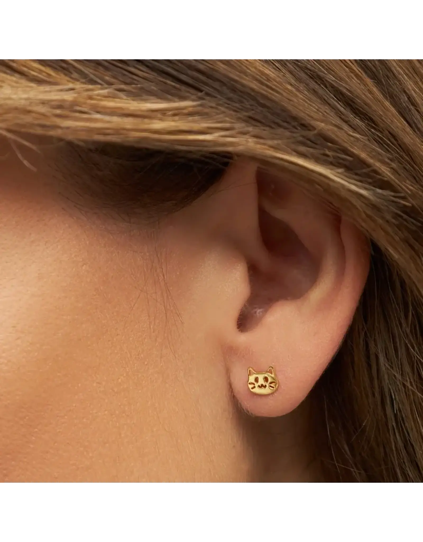 Lulu Copenhagen Oorbel Stud - Kitty - Goud - Single