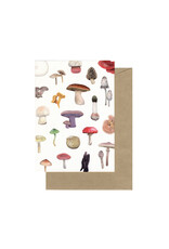 Lonneke Grimbergen Art Wenskaart - Paddenstoelen - Postkaart + Envelop
