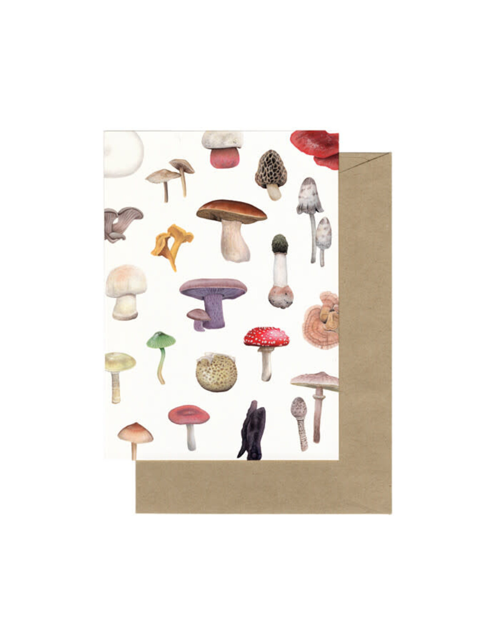 Lonneke Grimbergen Art Wenskaart - Paddenstoelen - Postkaart + Envelop