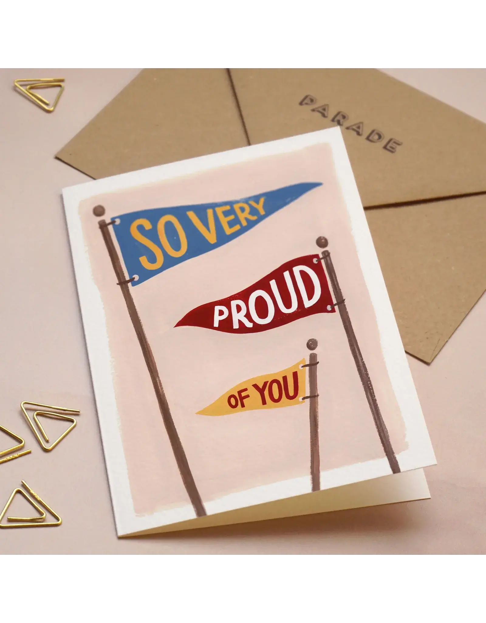 Paper Parade Stationers Wenskaart - Proud of you - Dubbele kaart + Envelop