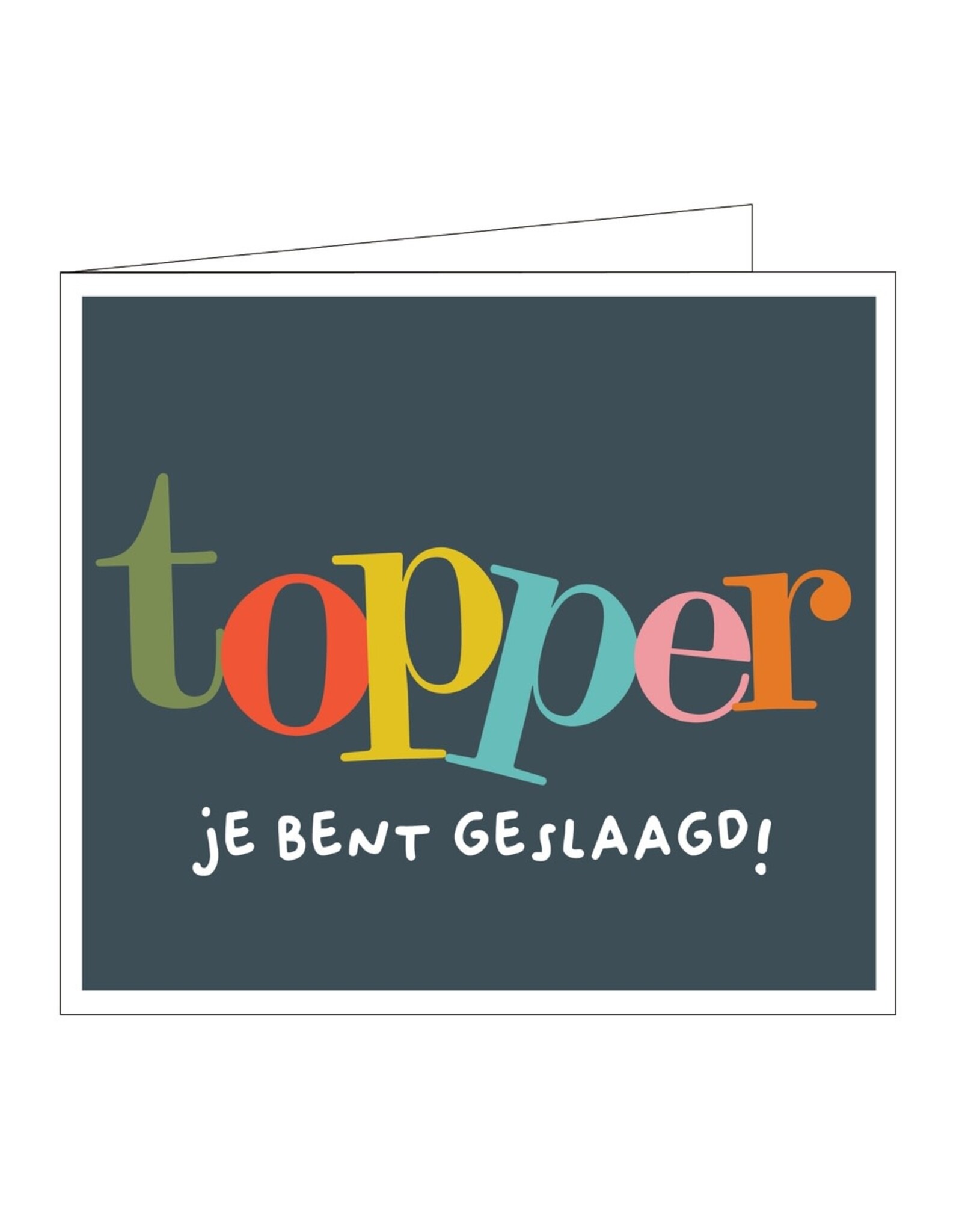 Mail-Box Wenskaart - Topper, je bent geslaagd! - Dubbele kaart + Envelop