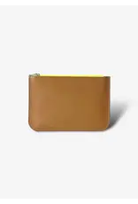 Puc Easy Wallet Big - Cognac/ Neon Yellow zipper