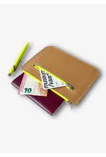Puc Easy Wallet Big - Cognac/ Neon Yellow zipper