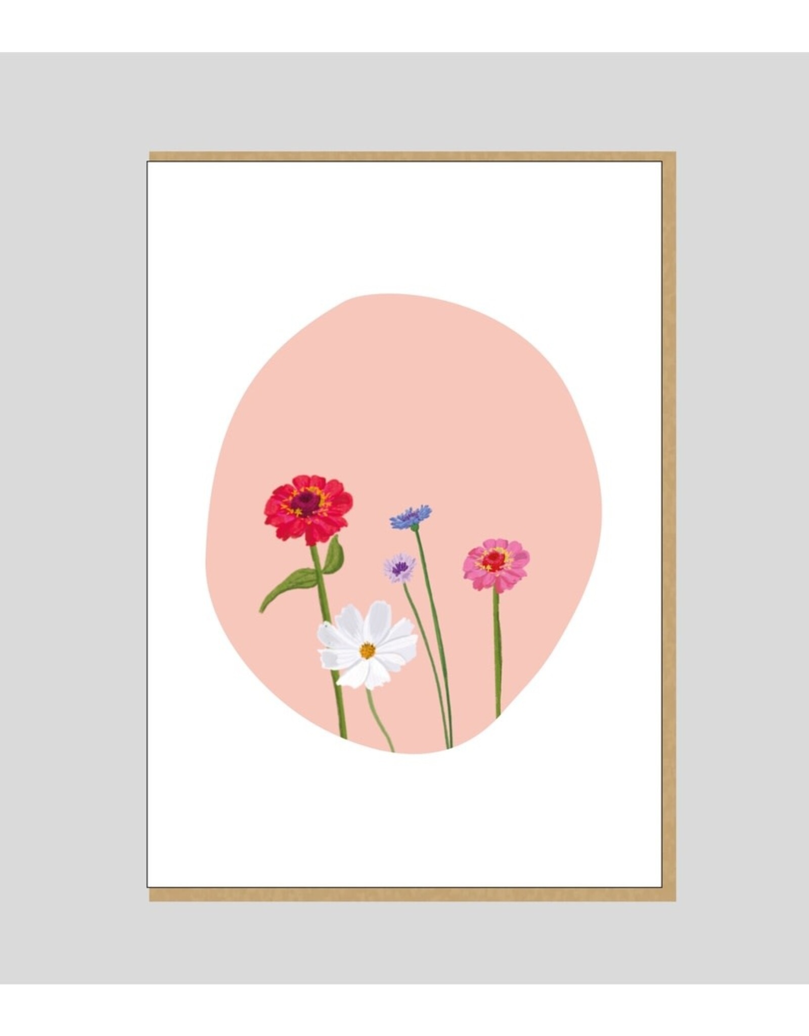 Josefien Wenskaart - Bloemetjes - Dubbele kaart + Envelop