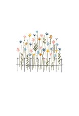 Klein liefs Wenskaart - Tuintje wilde bloemen  - Dubbele kaart + Envelop