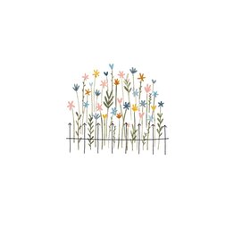 Klein liefs Wenskaart - Tuintje wilde bloemen  - Dubbele kaart + Envelop