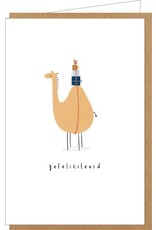 Klein liefs Wenskaart - Kameel met Cadeautjes - Dubbele kaart + Envelop