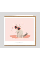 Studio Mie Wenskaart - Kat, Happy birthday - 12,5 x 14 cm