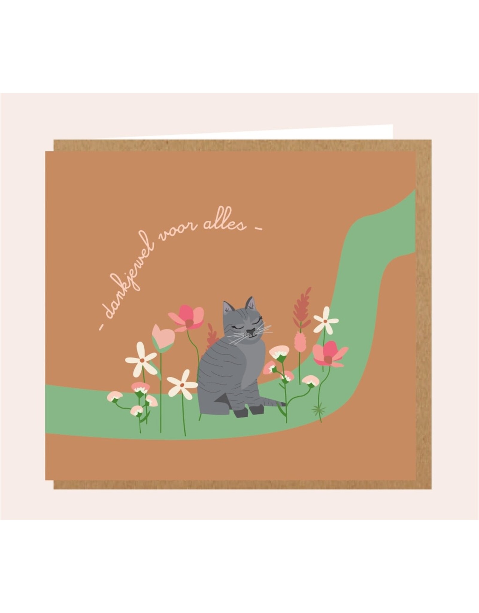 Studio Mie Wenskaart - Dankjewel voor alles - 12,5 x 14 cm