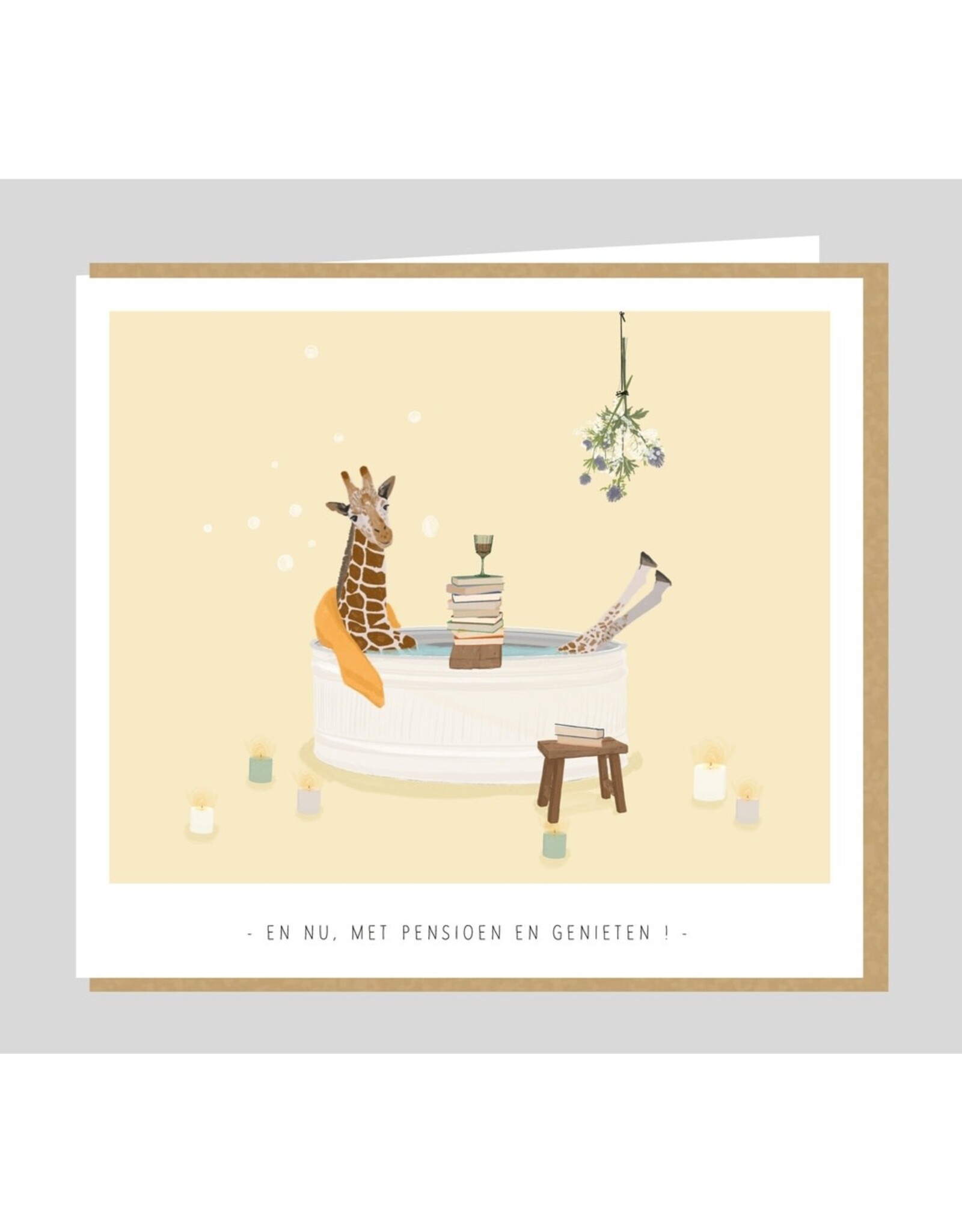 Studio Mie Wenskaart - En nu met pensioen en genieten - 12,5 x 14 cm