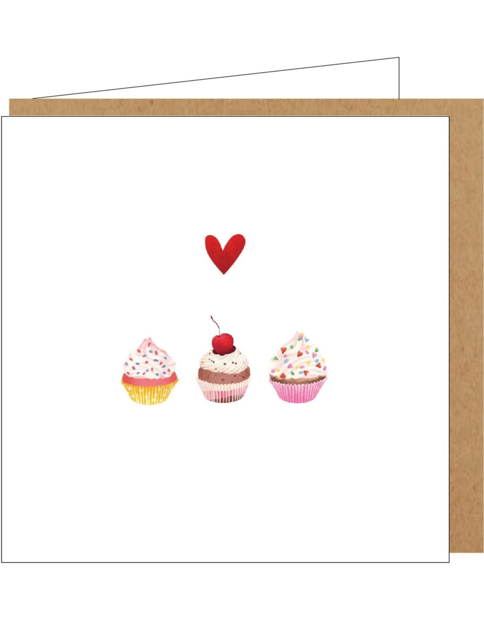 Yon Wenskaart - Cupcakes - Dubbele kaart + Envelop