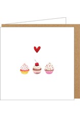 Yon Wenskaart - Cupcakes - Dubbele kaart + Envelop