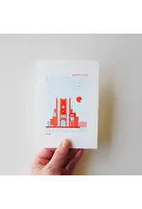mmmMar Wenskaart - Gravensteen, Aqua/Rood Riso - Postkaart + Envelop
