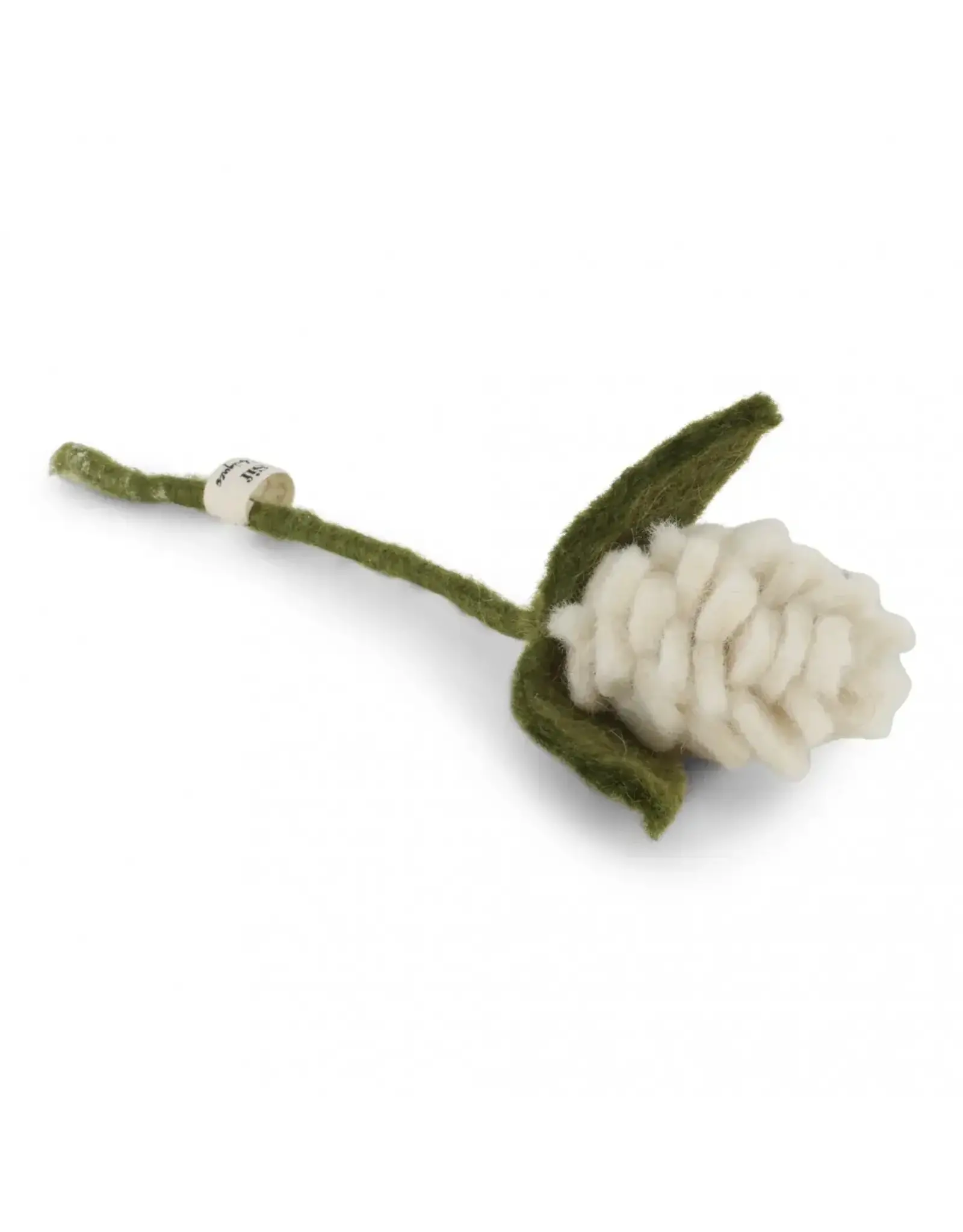 Gry & Sif Vilten Bloem - Artichoke Flower - Wit - 18cm