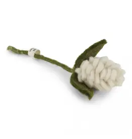 Gry & Sif Vilten Bloem - Artichoke Flower - Wit - 18cm