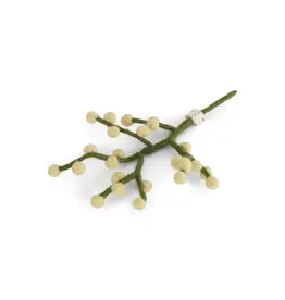 Gry & Sif Vilten Bloem - Mini Branch, Light yellow berries - 20cm