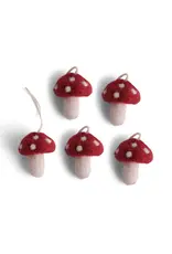Gry & Sif Mini Paddenstoelen Rood - 5st - 5cm