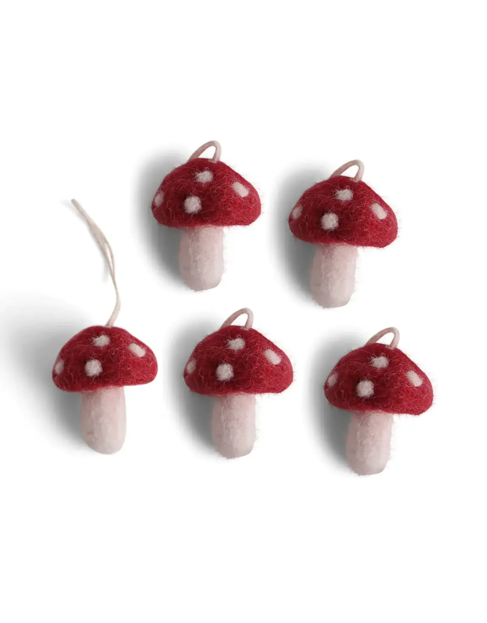 Gry & Sif Mini Paddenstoelen Rood - 5st - 5cm