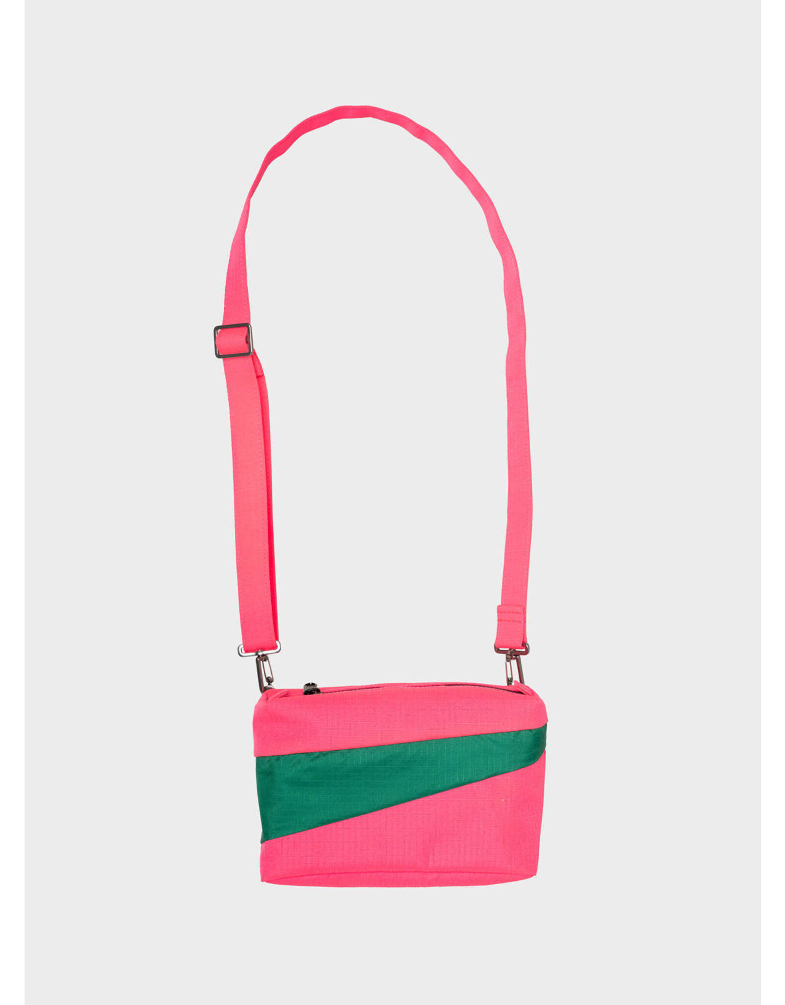 Susan Bijl Bum Bag S, Fluo Pink & Seaweed - 13 x 18,5 x 6,5 cm