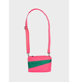 Susan Bijl Bum Bag S, Fluo Pink & Seaweed - 13 x 18,5 x 6,5 cm