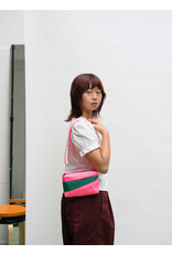 Susan Bijl Bum Bag S, Fluo Pink & Seaweed - 13 x 18,5 x 6,5 cm