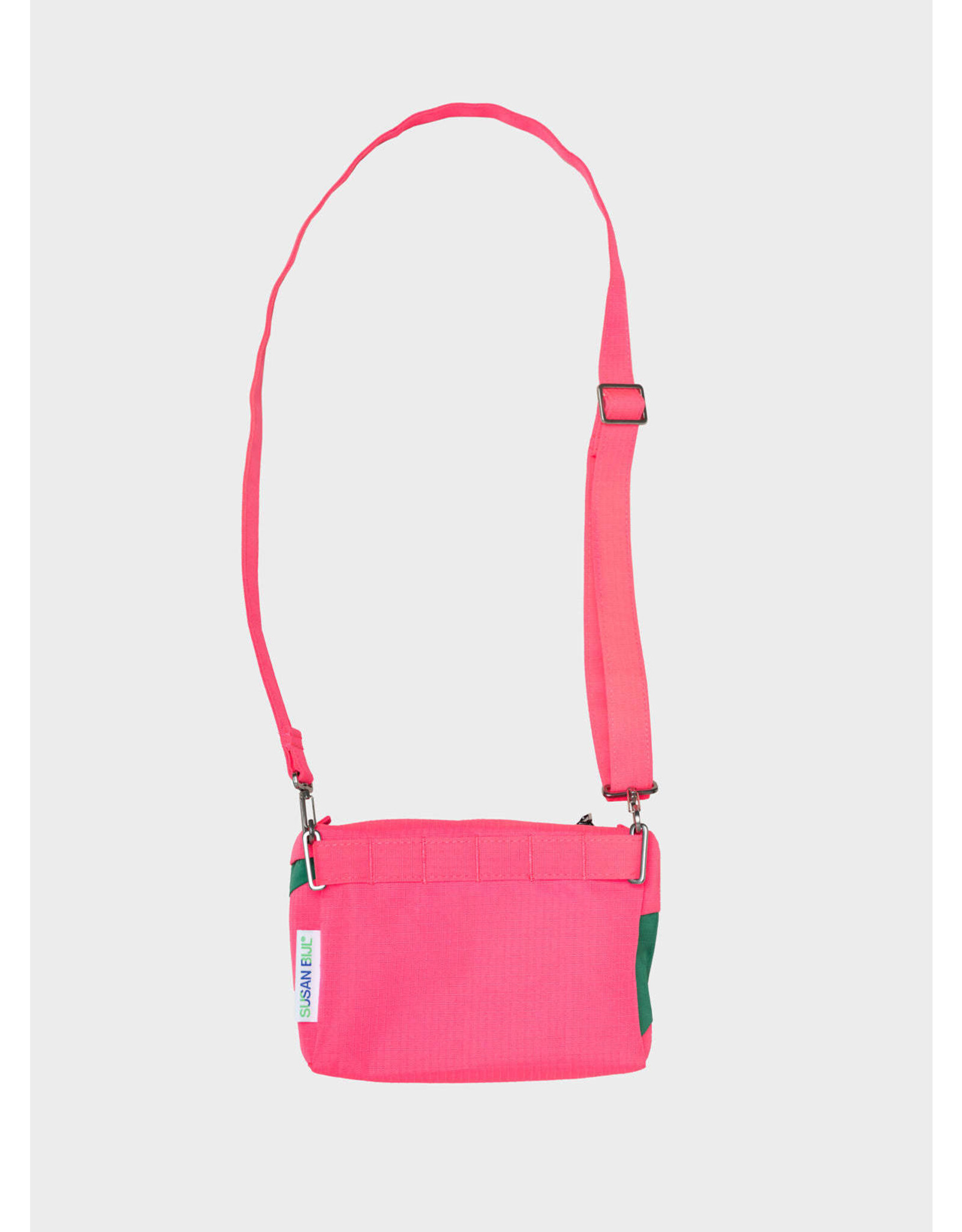 Susan Bijl Bum Bag S, Fluo Pink & Seaweed - 13 x 18,5 x 6,5 cm