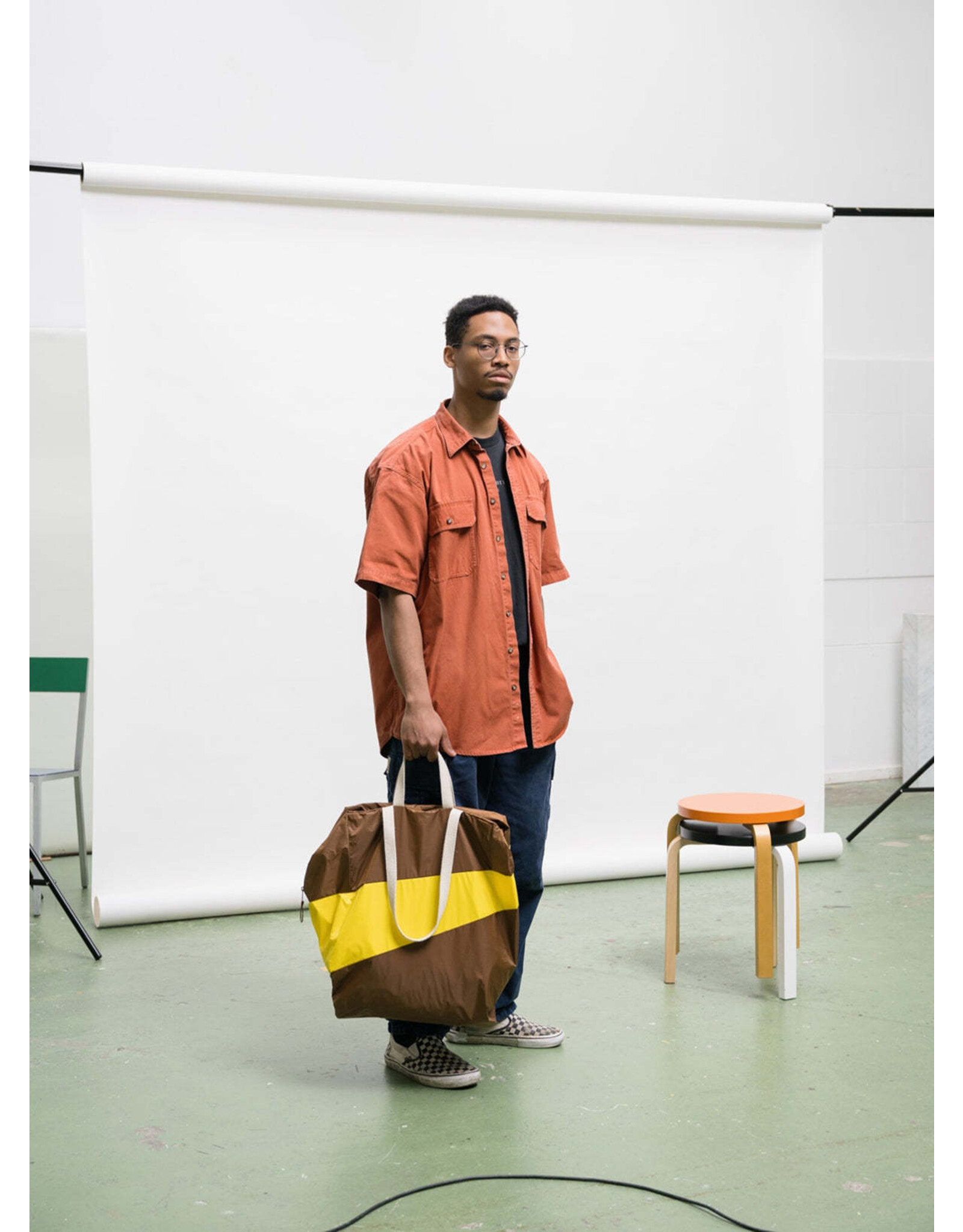 Susan Bijl The Stash Bag L, Hazel & Tv Yellow - 37 x 56 x 26 cm