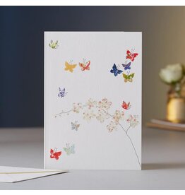 Eloise Hall Wenskaart - Butterflies & Orchids - Dubbele Kaart + Envelop