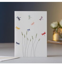 Eloise Hall Wenskaart - Dragonflies & Grass - Dubbele Kaart + Envelop Eloise Hall Wenskaart - Dragonflies & Grass - Dubbele Kaart + Envelop