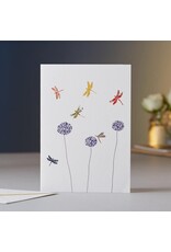 Eloise Hall Wenskaart - Dragonflies & Alliums - Dubbele Kaart + Envelop