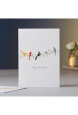 Eloise Hall Wenskaart - Birds on an twig, Birthday - Dubbele Kaart + Envelop
