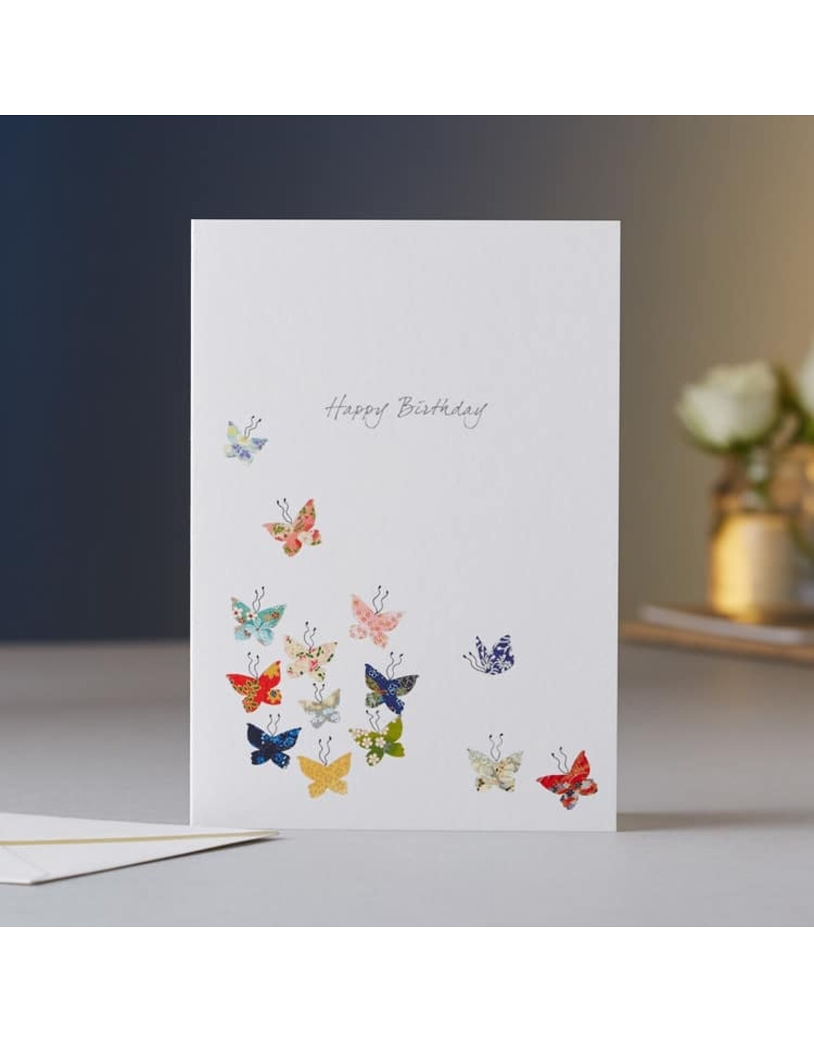 Eloise Hall Wenskaart - Butterfly & Kaleidoscope Birthday - Dubbele Kaart + Envelop